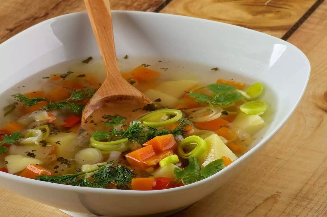Gastritis vegetable soup